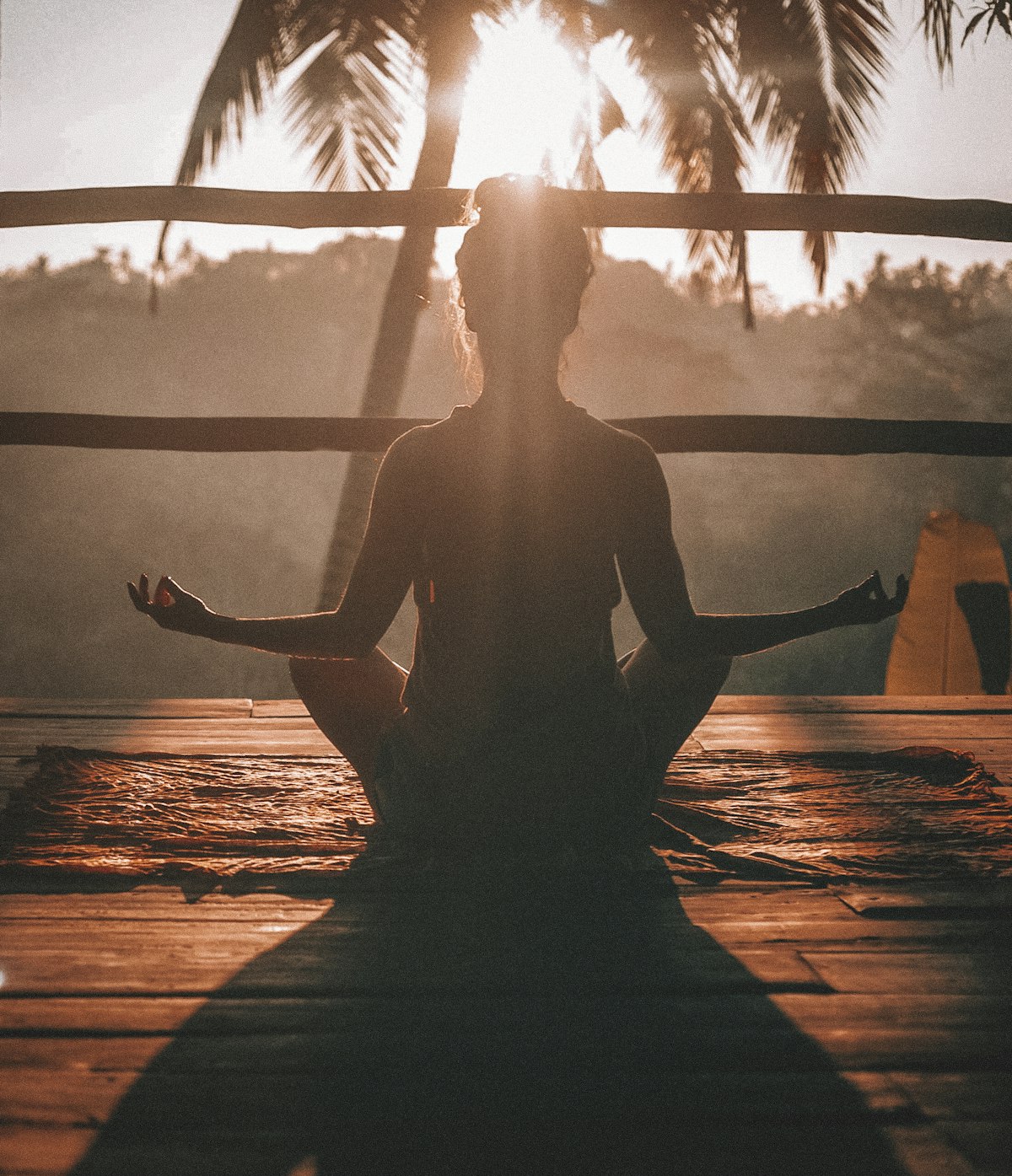 Person doing mindfulness yoga meditation